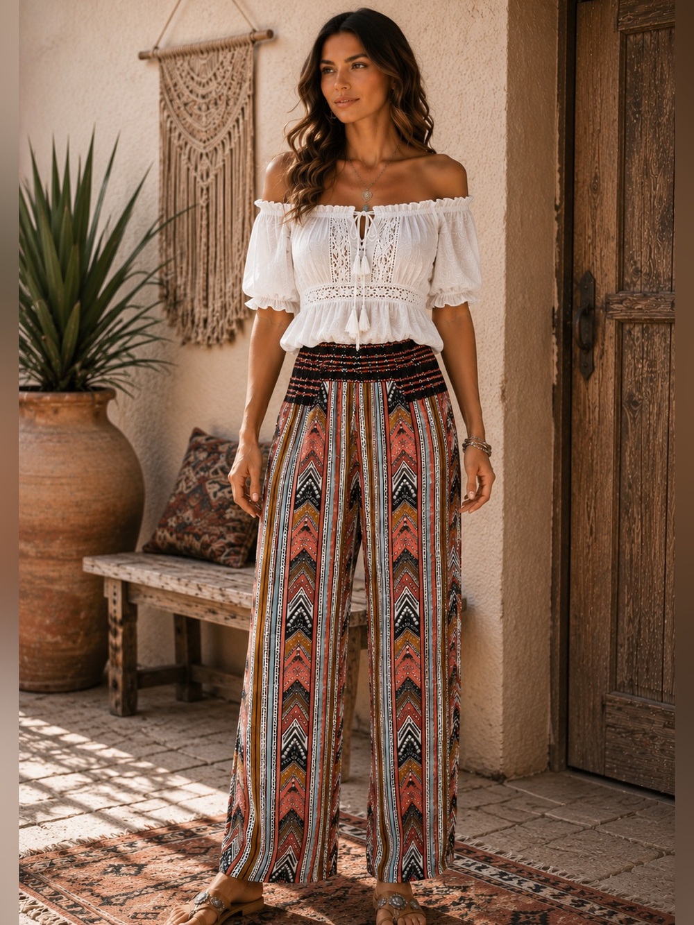 REWASH BOHO MULTICOLOR PANTS S